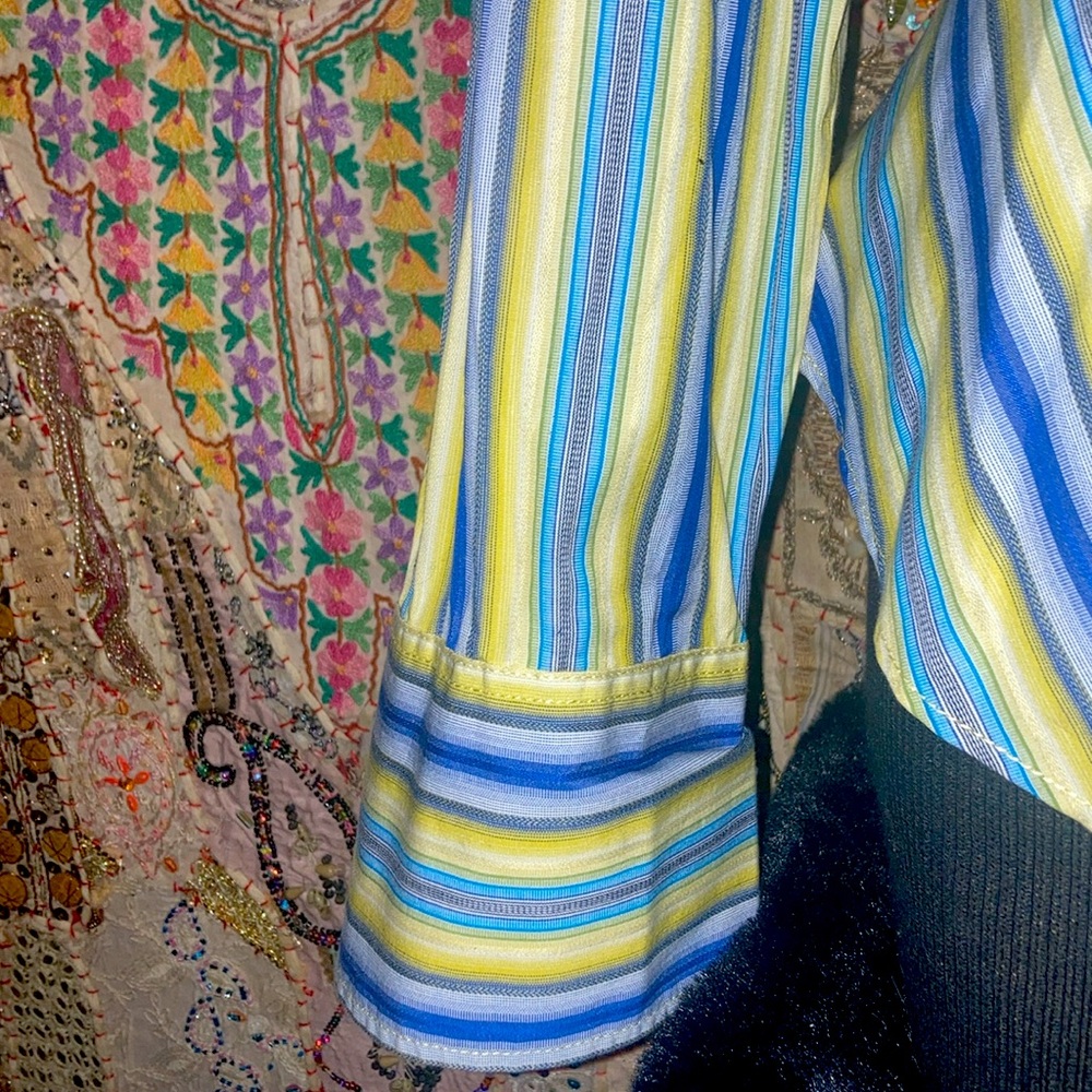 100% Cotton 8 Button Closure Multiple Pinstripes … - image 3